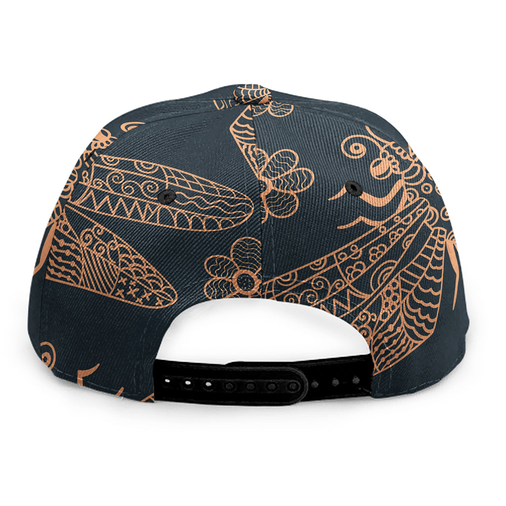 Vintage Dragonfly Pattern Print Snapback Cap