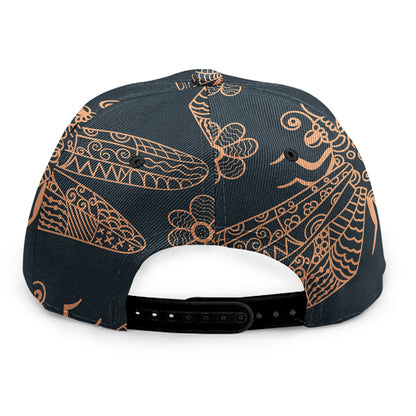 Vintage Dragonfly Pattern Print Snapback Cap