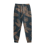 Vintage Dragonfly Pattern Print Sweatpants