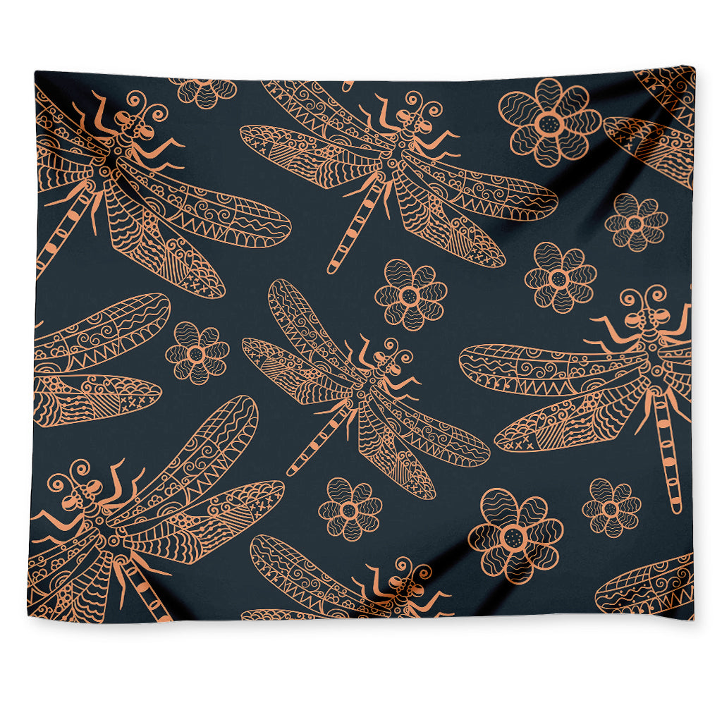 Vintage Dragonfly Pattern Print Tapestry