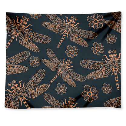 Vintage Dragonfly Pattern Print Tapestry