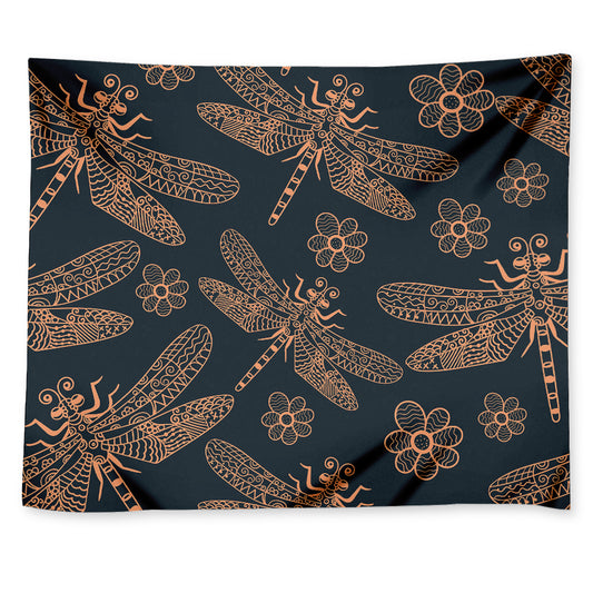 Vintage Dragonfly Pattern Print Tapestry
