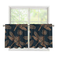 Vintage Dragonfly Pattern Print Tier Curtains