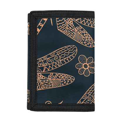 Vintage Dragonfly Pattern Print Trifold Wallet