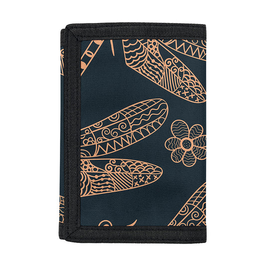 Vintage Dragonfly Pattern Print Trifold Wallet