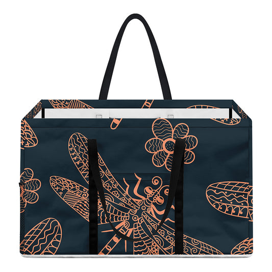 Vintage Dragonfly Pattern Print Utility Tote Bag