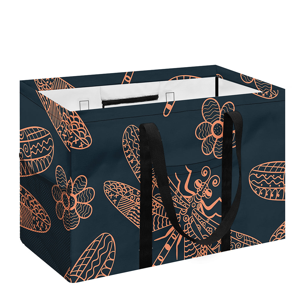 Vintage Dragonfly Pattern Print Utility Tote Bag