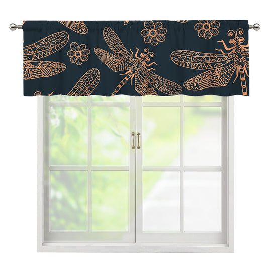 Vintage Dragonfly Pattern Print Window Valance