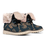 Vintage Dragonfly Pattern Print Winter Boots