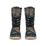 Vintage Dragonfly Pattern Print Winter Boots