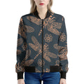 Vintage Dragonfly Pattern Print Women's Bomber Jacket