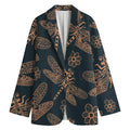 Vintage Dragonfly Pattern Print Women's Cotton Blazer