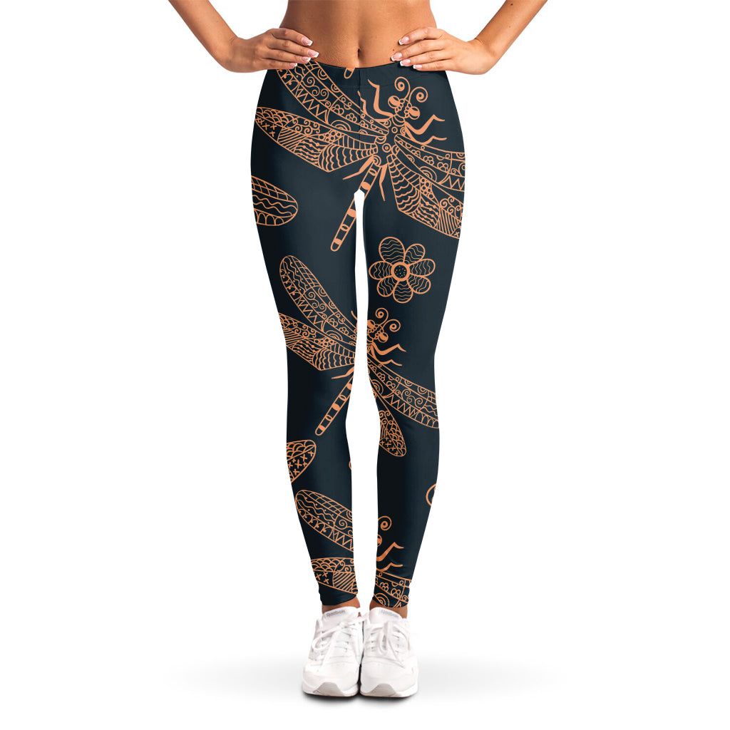 Vintage Dragonfly Pattern Print Women's Leggings