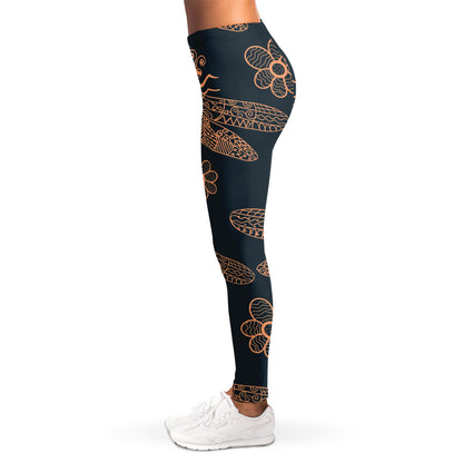 Vintage Dragonfly Pattern Print Women's Leggings