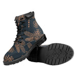 Vintage Dragonfly Pattern Print Work Boots