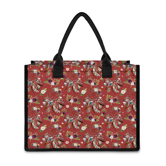 Vintage Dream Catcher Pattern Print Canvas Tote Bag