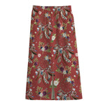 Vintage Dream Catcher Pattern Print Cotton Front Slit Maxi Skirt