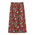 Vintage Dream Catcher Pattern Print Cotton Front Slit Maxi Skirt