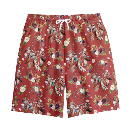 Vintage Dream Catcher Pattern Print Cotton Shorts