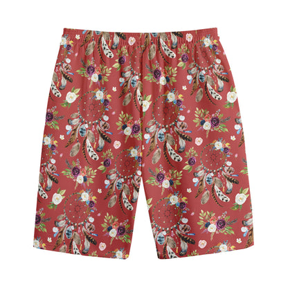 Vintage Dream Catcher Pattern Print Cotton Shorts