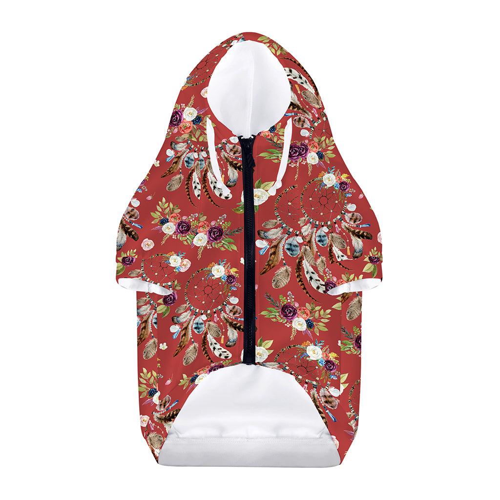 Vintage Dream Catcher Pattern Print Dog Zip Up Hoodie