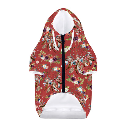Vintage Dream Catcher Pattern Print Dog Zip Up Hoodie