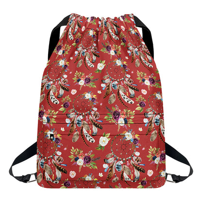 Vintage Dream Catcher Pattern Print Drawstring Backpack