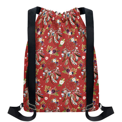 Vintage Dream Catcher Pattern Print Drawstring Backpack