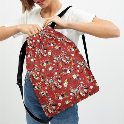 Vintage Dream Catcher Pattern Print Drawstring Backpack
