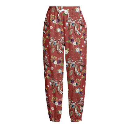 Vintage Dream Catcher Pattern Print Fleece Lined Knit Pants