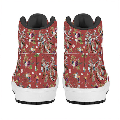 Vintage Dream Catcher Pattern Print High Top Leather Sneakers