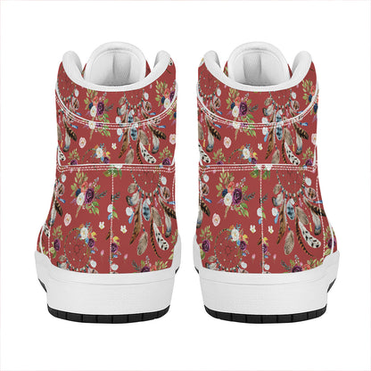 Vintage Dream Catcher Pattern Print High Top Leather Sneakers