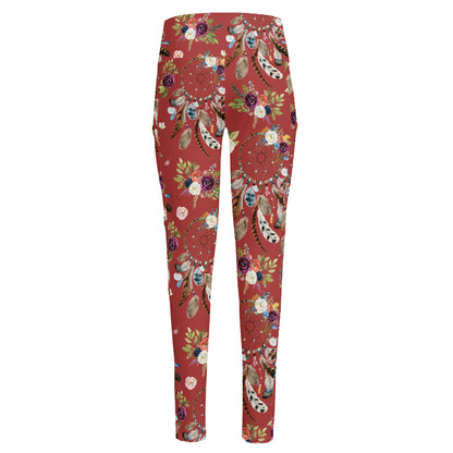 Vintage Dream Catcher Pattern Print High-Waisted Pocket Leggings