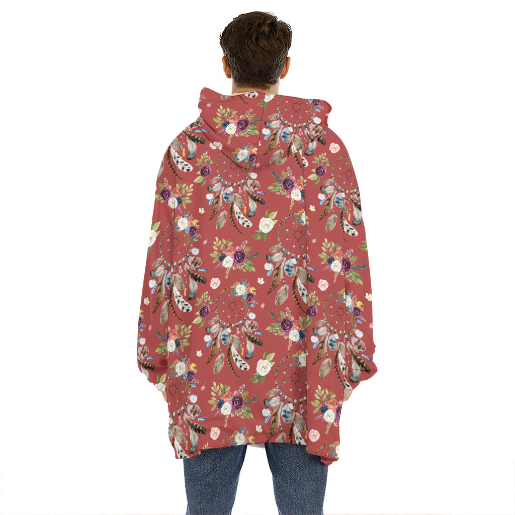 Vintage Dream Catcher Pattern Print Hoodie Blanket