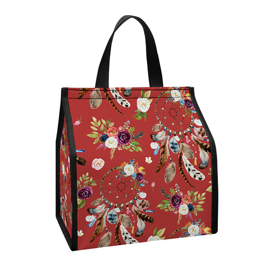 Vintage Dream Catcher Pattern Print Insulated Lunch Tote