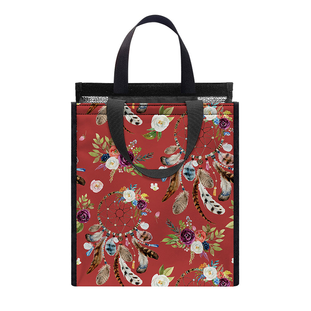 Vintage Dream Catcher Pattern Print Insulated Lunch Tote