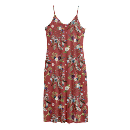 Vintage Dream Catcher Pattern Print Jersey Midi Cami Dress