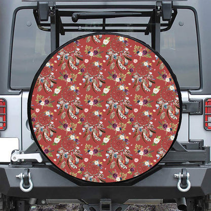 Vintage Dream Catcher Pattern Print Leather Spare Tire Cover