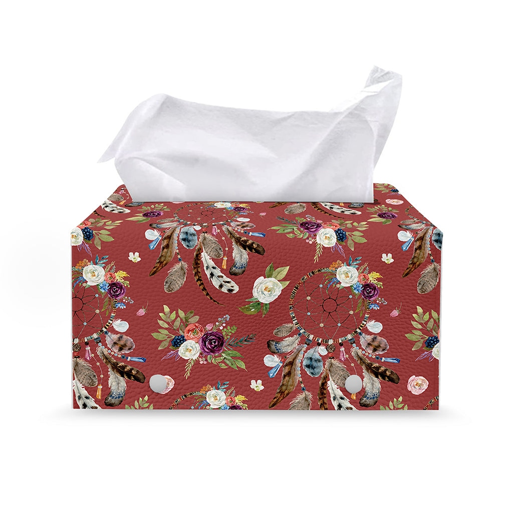 Vintage Dream Catcher Pattern Print Leather Tissue Box Cover