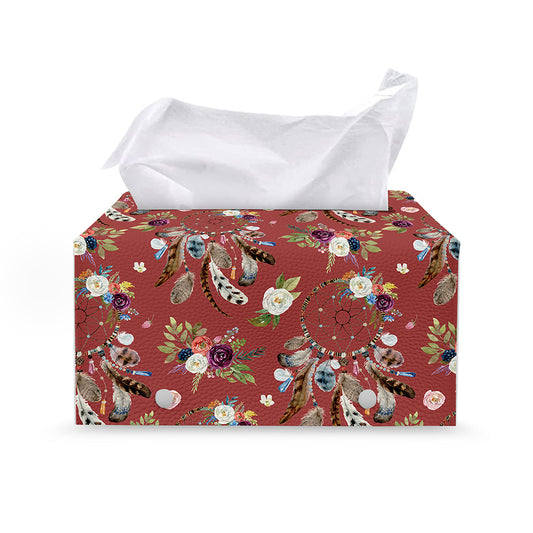 Vintage Dream Catcher Pattern Print Leather Tissue Box Cover