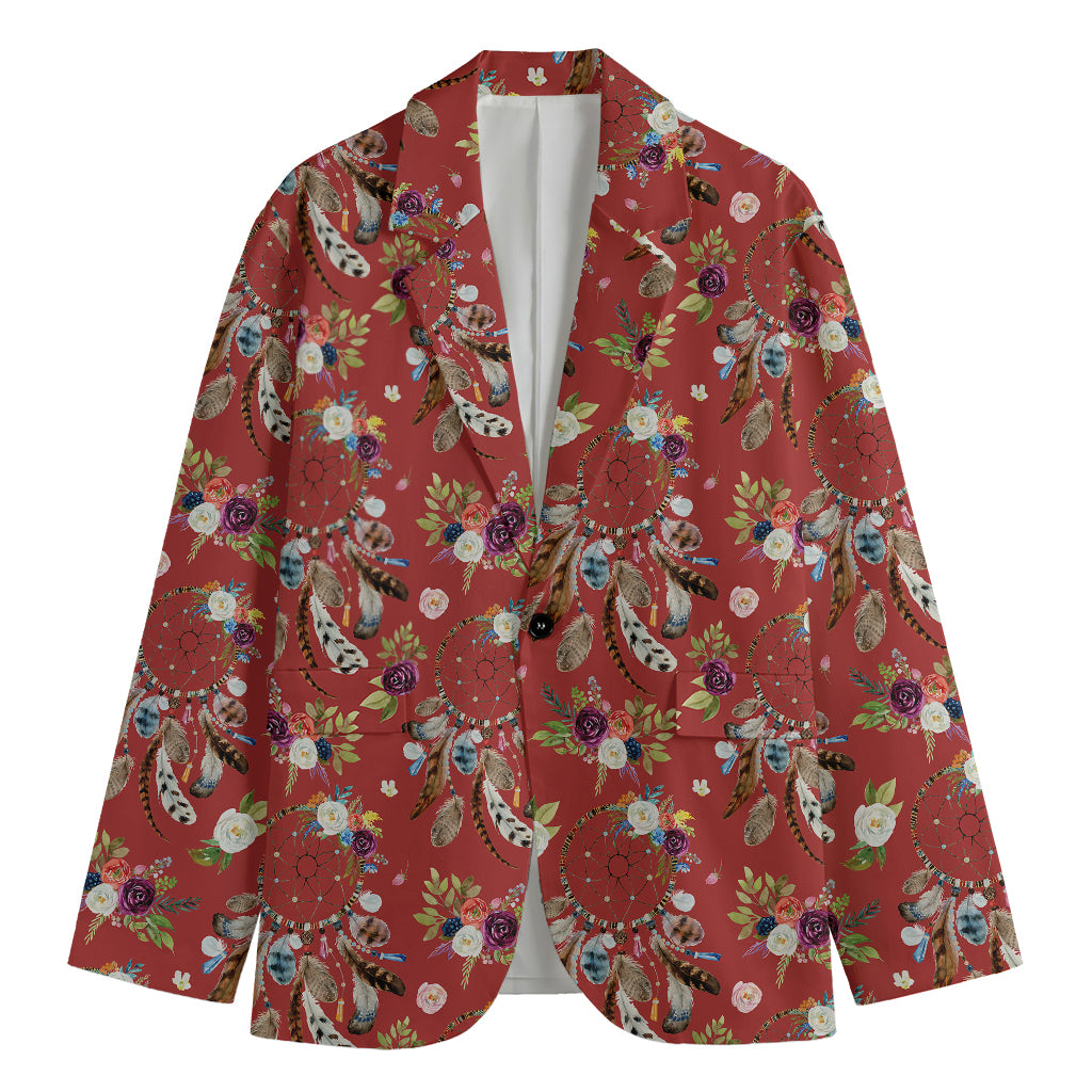 Vintage Dream Catcher Pattern Print Men's Blazer