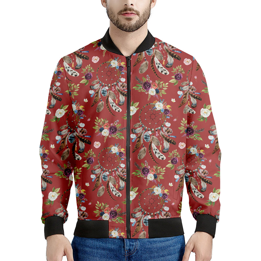 Vintage Dream Catcher Pattern Print Men's Bomber Jacket