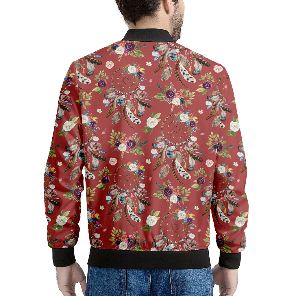 Vintage Dream Catcher Pattern Print Men's Bomber Jacket