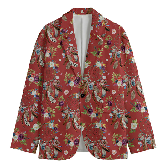 Vintage Dream Catcher Pattern Print Men's Cotton Blazer