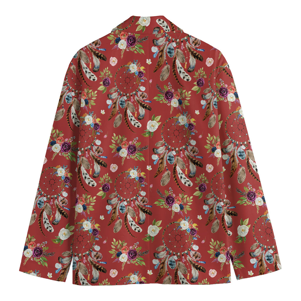 Vintage Dream Catcher Pattern Print Men's Cotton Blazer