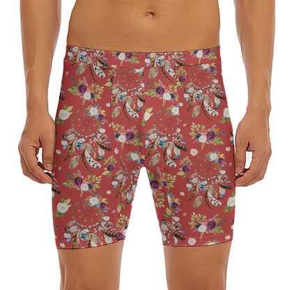 Vintage Dream Catcher Pattern Print Men's Long Boxer Briefs