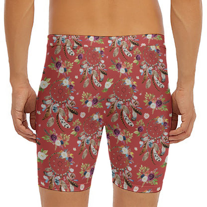 Vintage Dream Catcher Pattern Print Men's Long Boxer Briefs