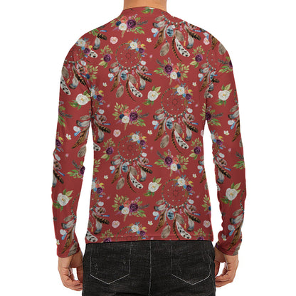 Vintage Dream Catcher Pattern Print Men's Long Sleeve Rash Guard