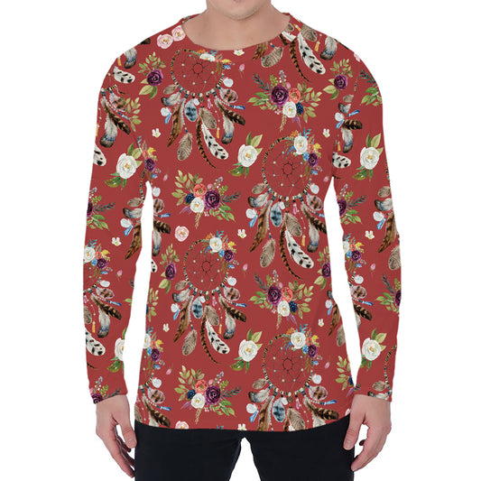 Vintage Dream Catcher Pattern Print Men's Long Sleeve T-Shirt