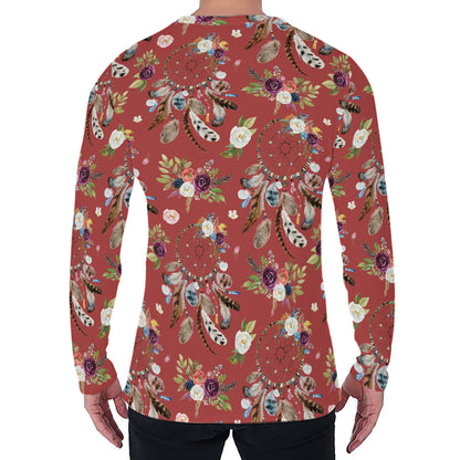 Vintage Dream Catcher Pattern Print Men's Long Sleeve T-Shirt